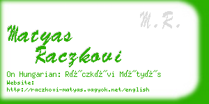 matyas raczkovi business card